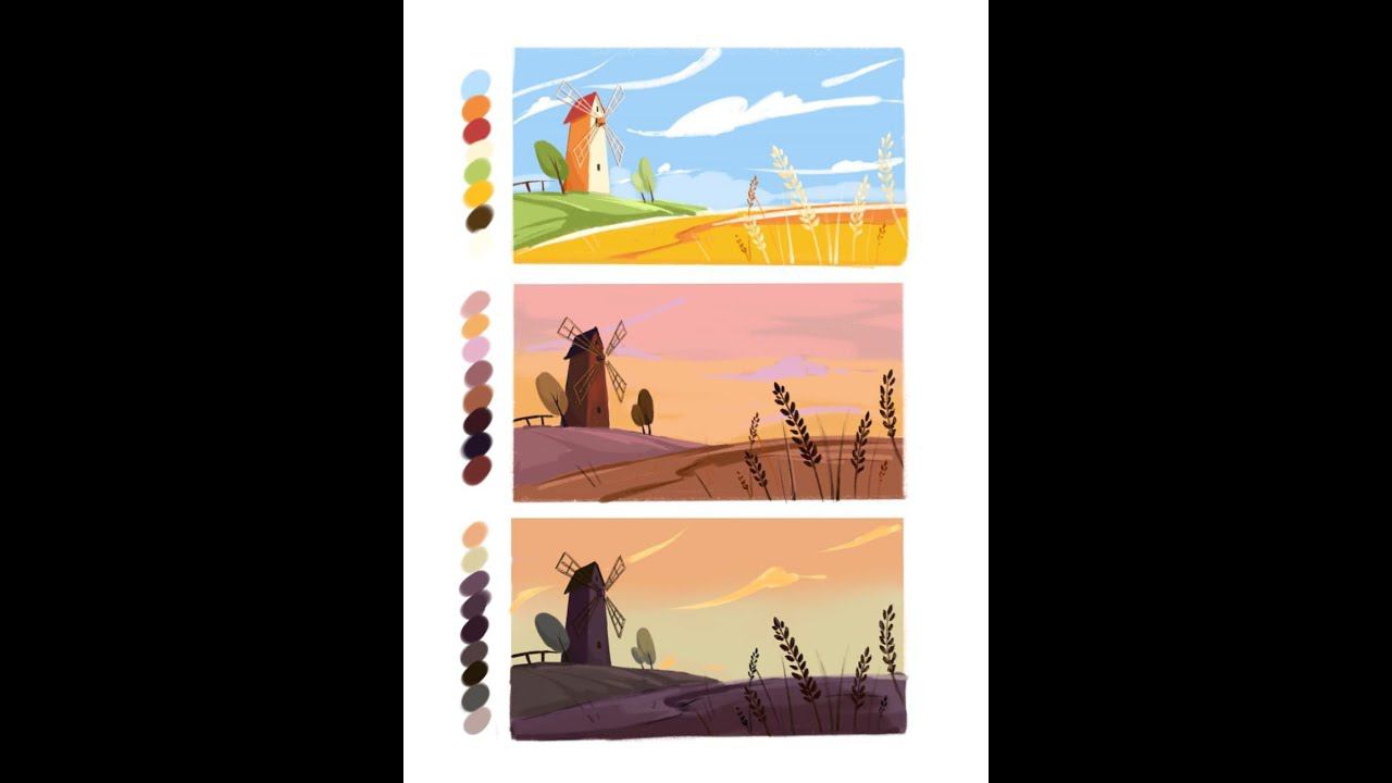 Мастер-класс по иллюстрации в Procreate «Освещение в пейзаже» | Урок по Procreate смотреть онлайн