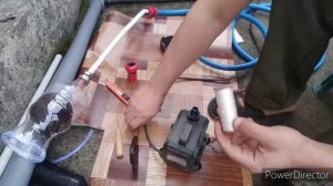 Мой мини пруд.Чистим дно.Делаем илосос бюджетный.