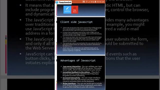 javascript | introduction | client side JavaScript | advantages | disadvantages | using in html смотреть онлайн