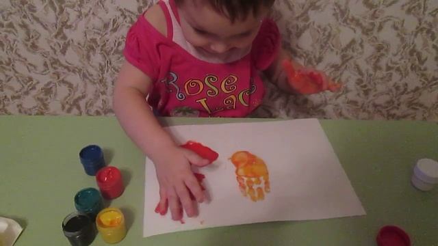 Рисуем пальчиками оставляем отпечатки ладошки (гуашью) смотреть онлайн