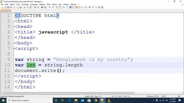 JavaScript Tutorial in Bangla string length смотреть онлайн