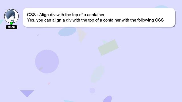 CSS : Align div with the top of a container смотреть онлайн