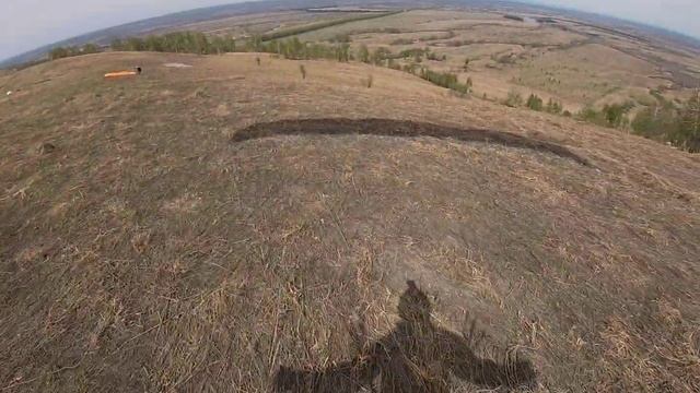 Мои первые полёты на параплане, старт на не отстроенной подвеске. смотреть онлайн