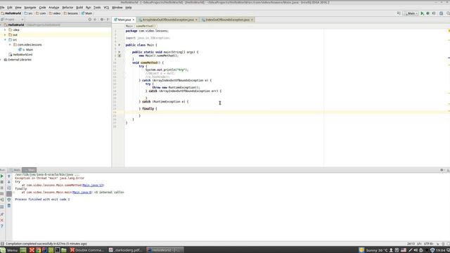 Урок по Java 42: Exceptions - исключения смотреть онлайн