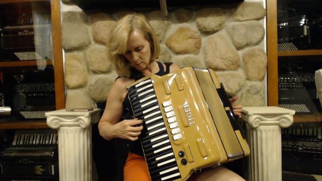 2722 - Tan Black Inverted Titano Tiger Combo Accordion LMQ 41 120 $1199 смотреть онлайн