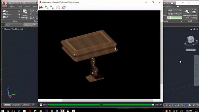 AutoCAD Autodesk 3D modeling Chess pieces and Table (Part4) смотреть онлайн