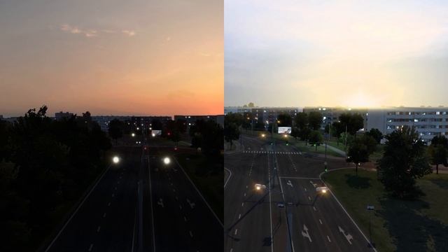 REALISTIC BRUTAL WEATHER VS ETS2 GRAPHICS | Comparison смотреть онлайн