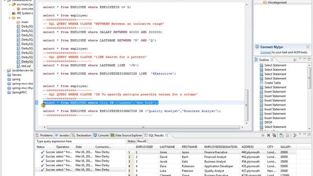 SQL QUERY WHERE CLAUSE IN смотреть онлайн