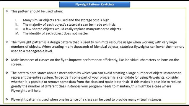 Flyweight Design pattern - Keypoints смотреть онлайн