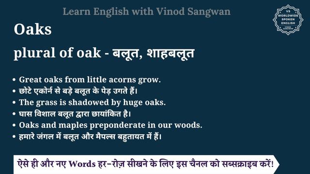 Oaks meaning in Hindi | Oaks ka matlab kya hota hai | English vocabulary words смотреть онлайн