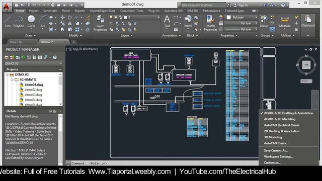 4- Status Bar in AutoCAD Electrical 2018 смотреть онлайн