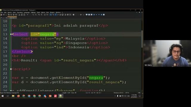 3. [Live] Javascript Training - Basic HTML Element, Dom Manipulation, Functions & Even Drive смотреть онлайн