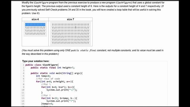 Java Practice It || 2.17 SlashFigure2 || nested for loops смотреть онлайн