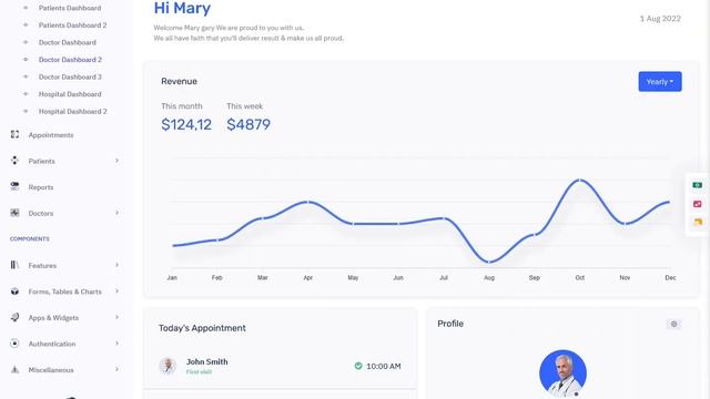 Doclinic Medical Responsive Bootstrap Admin Dashboard смотреть онлайн