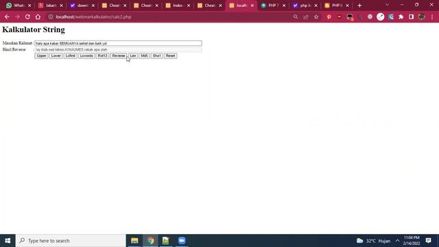 PHP Kalkulator String dan Bootsrap 5.0.2 смотреть онлайн