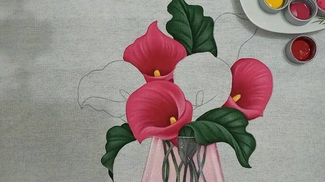 Callas com Vaso de Vidro Pintura em Tecido Parte 2 - Aula 352 Bruno Silva смотреть онлайн
