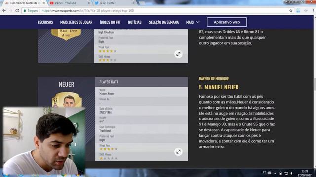 OVERALL MESSI NEYMAR E CR7 - AS MELHORES CARTAS DO FIFA 18 - TOP 10 JOGADORES DO FIFA 18 !! смотреть онлайн