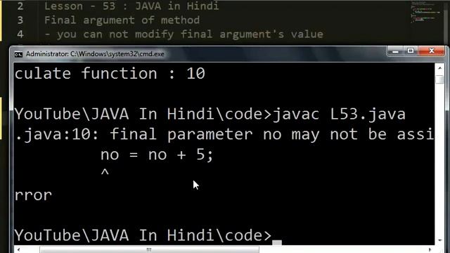 final argument of method in java | Lesson - 53 | JAVA in Hindi смотреть онлайн