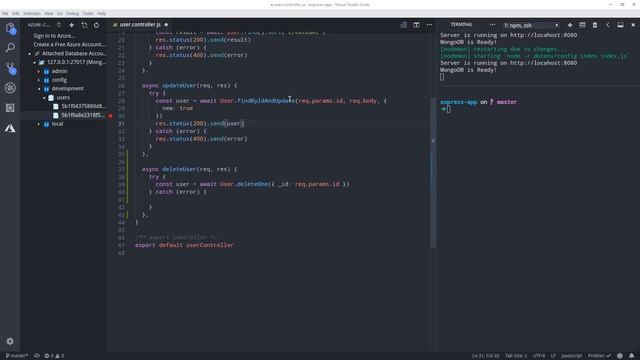 4.5 Building Node.js APIs with Express/MongoDB - CRUD Delete смотреть онлайн