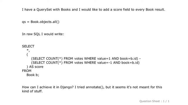 Django : How to add additional column to Django QuerySet смотреть онлайн