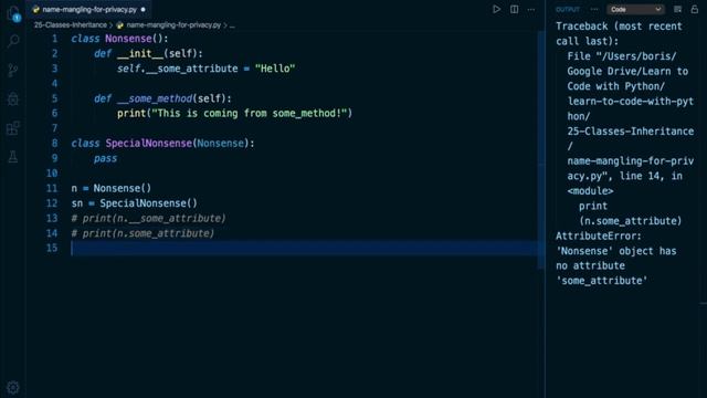 Python Programming Tutorial # 202 | Name Mangling for Privacy in Python || Name Convention in Pytho смотреть онлайн
