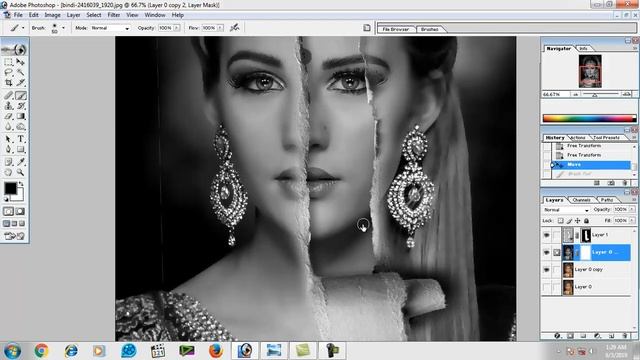 HOW BLACK AND WHITE SKETCH PAPER TORN effect Photoshop effect Tutorial смотреть онлайн