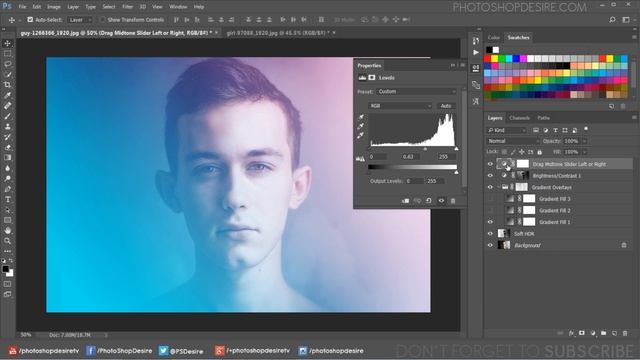Photoshop Action: Gradient Overlays Effect - Light Color Toning Look смотреть онлайн