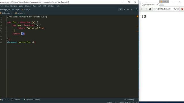 Return keyword in javascript: JavaScript Tutrials #6 смотреть онлайн