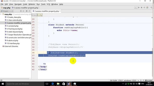 Oop Php Acccess Modifier Lesson 3
