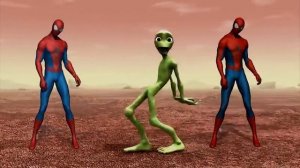 Зелёный человек танцует против зелёный человек танцует.