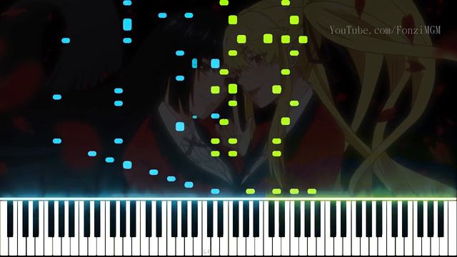 [Kakegurui×× (Season 2) OP] "Kono Yubi Tomare" - JUNNA (Synthesia Piano Tutorial) смотреть онлайн