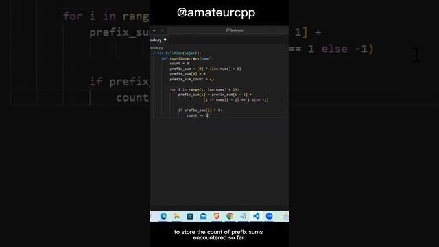 2031. Count Subarrays with More Ones Than Zeros (Prefix Sum) - LeetCode смотреть онлайн