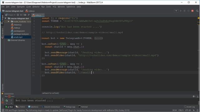 Создание Telegram бота на Node.js / #24 - Отправка видео смотреть онлайн