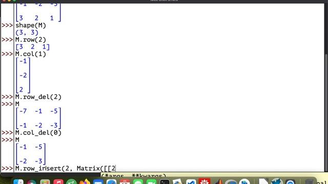 Manipulating matrices with Python using the SymPy library смотреть онлайн
