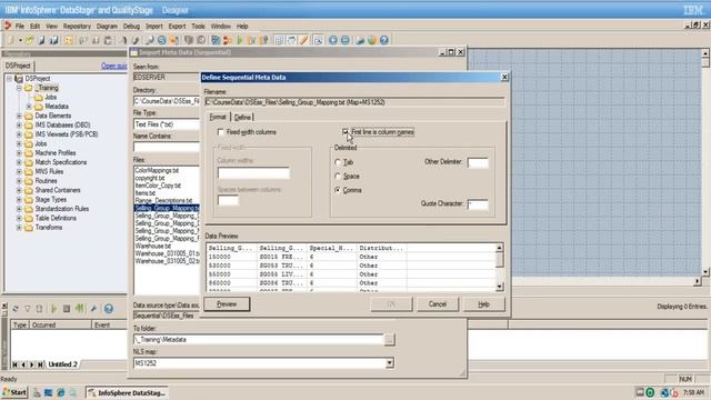 IBM InfoSphere DataStage - How to import a table definition from Sequential File objects смотреть онлайн