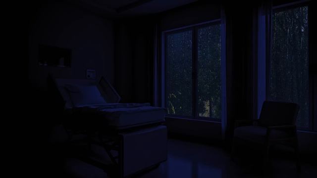 Hospital Ambience Sound Of Hospital Heart Monitor | Rain On Hospital Window Sounds Relaxation, Slee