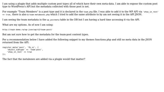 Wordpress: Options to get my custom post type metadata via the WordPress API смотреть онлайн