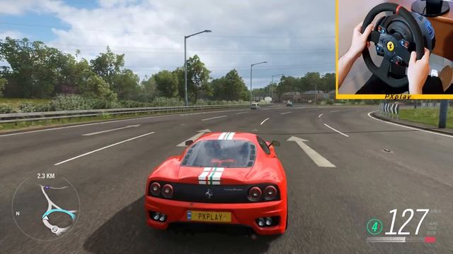 Forza Horizon 4 | Ferrari 360 Challenge Stradale realistic free roam | Thrustmaster T300 Ferrari смотреть онлайн