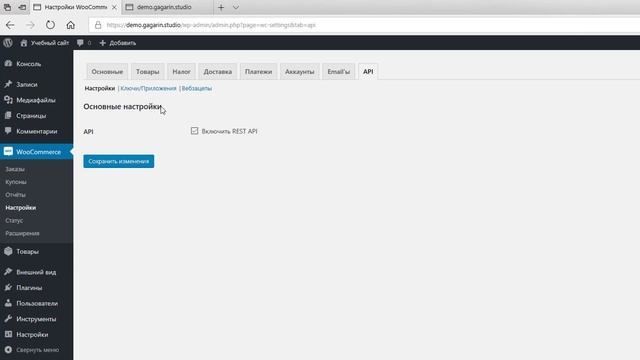 Знакомство с разделом настроек REST API, вебзацепов плагина WooCommerce смотреть онлайн