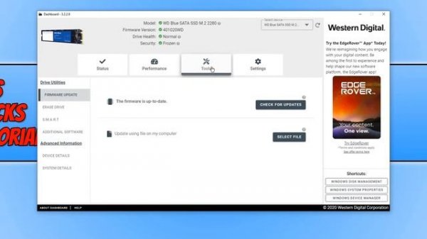 How To Update Western Digital HDD SSD M 2 Firmware | Check HDD Health & Performance