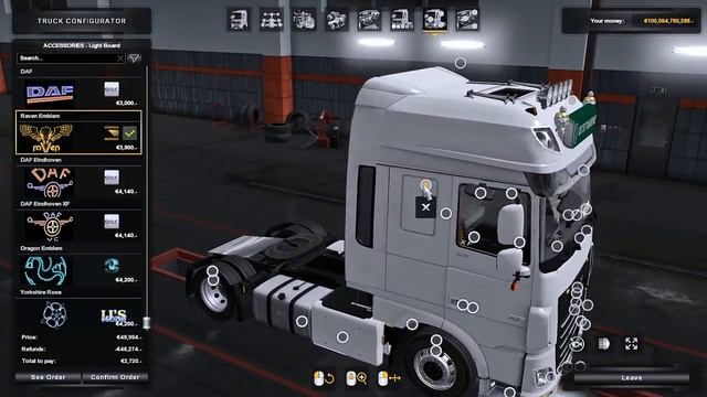 ETS 2 Mod | Tuning Addons for Schumi's DAF XF106 v3 [ETS2 v1.35] смотреть онлайн