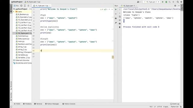 #15 Python Tuple Part - 1 DK coders Tamil with demo Latest - 3.8.1 смотреть онлайн