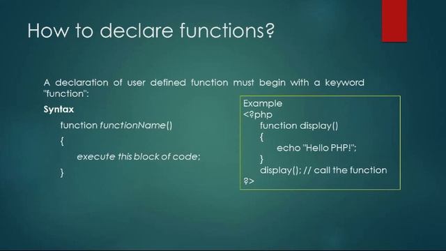 PHP for Beginners || Lecture 11 User Defined Functions смотреть онлайн