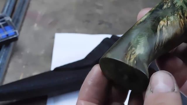Нож из подшипника с рукоятью из капа. смотреть онлайн