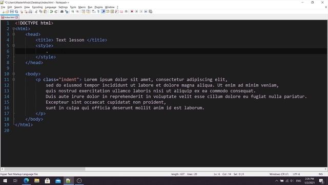 CSS for beginners 56: text-indent property смотреть онлайн