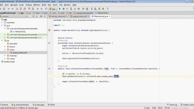 How to add Popup Menu in Android studio | Pop-up смотреть онлайн