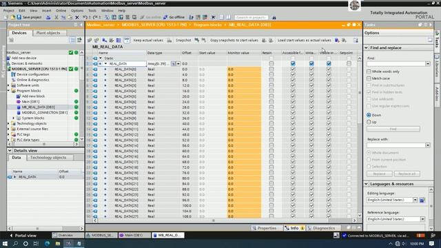 TIA Portal V17 with PLC S7-1500 Modbus Sever TCP/IP connect with Modbus Client ModScan смотреть онлайн