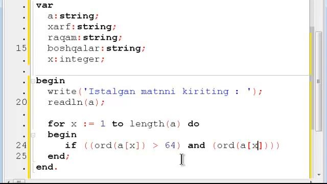 Paskal Lazarusda Dasturlash. 27 - Dars. ASCII Kodlash Tizimi.