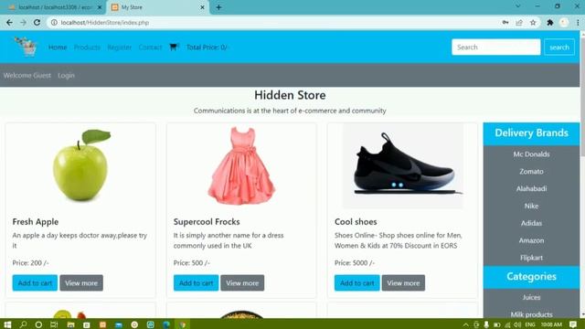 E-Commerce Website using PHP and MySQL || Project Demo || Part -1 смотреть онлайн