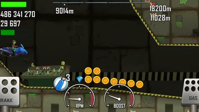 Hill Climb Racing: Snowmobile & Nuclear Plant 11628m смотреть онлайн